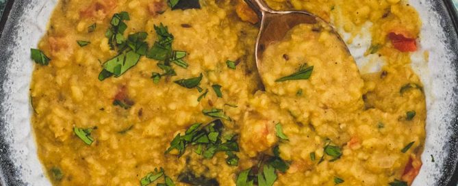Lentils cooked in spices to make a Punjabi Shahi Daal