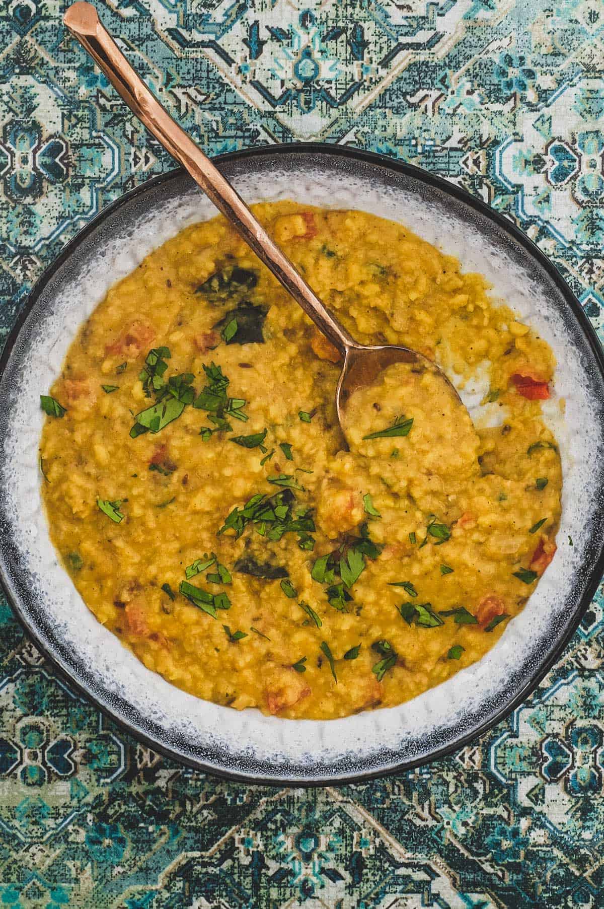 Lentils cooked in spices to make a Punjabi Shahi Daal