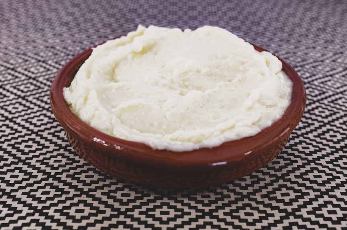 A bowl of Lebanese Garlic Sauce, Toum.