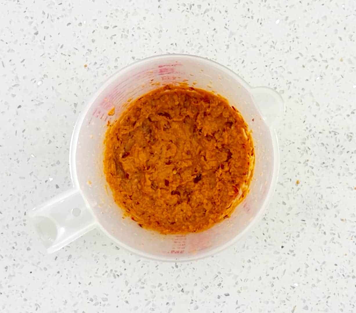 How to make Ayam Masak Merah - Blend the tempeh