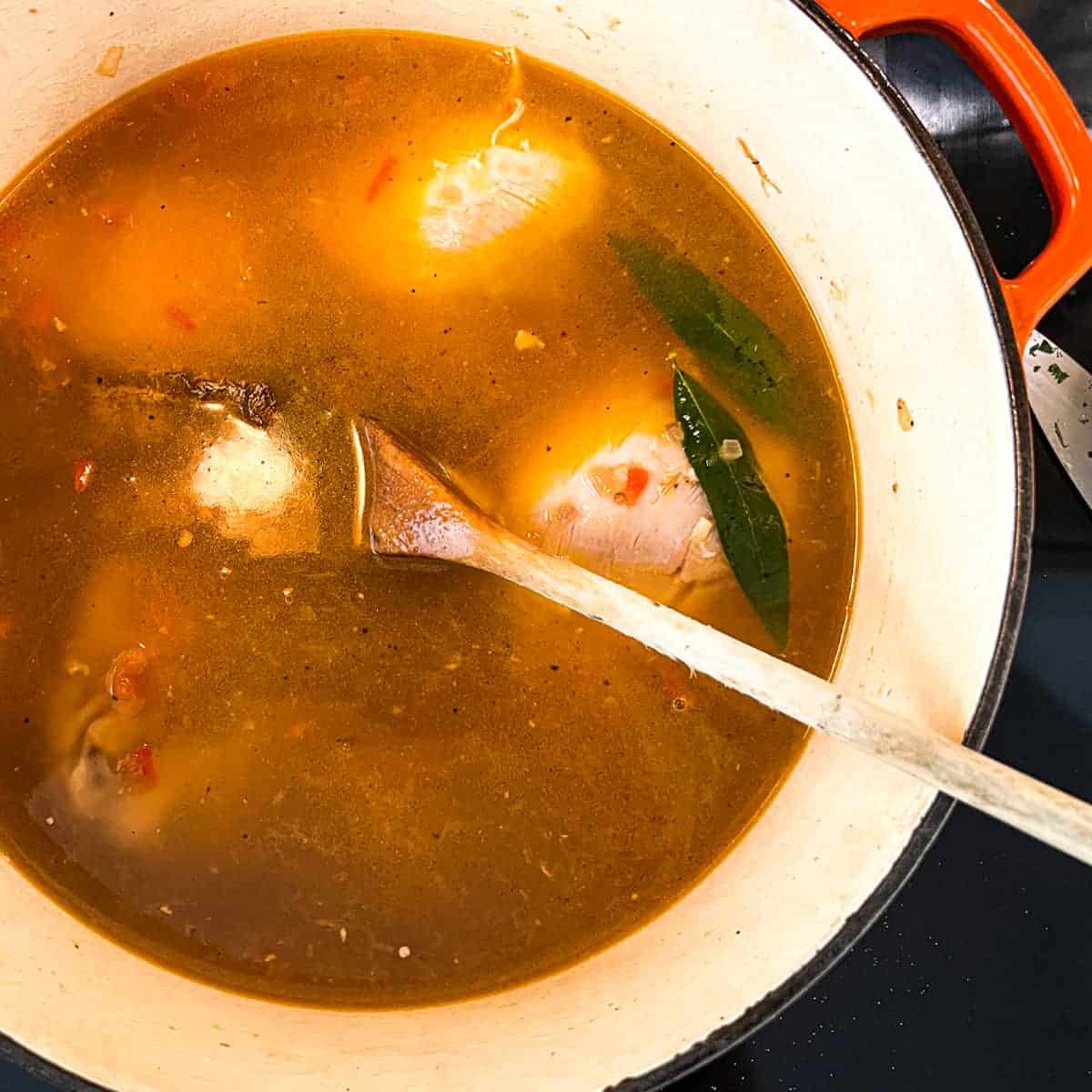 Cooking the Mexican chicken soup