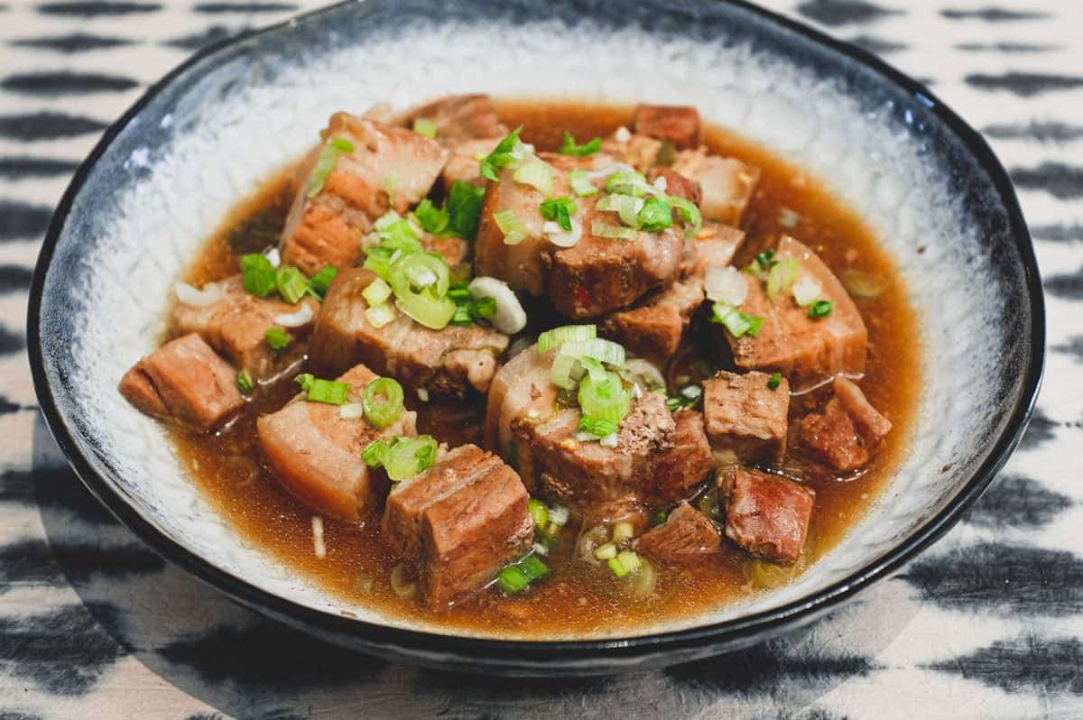 A bowl of Chinese braised pork belly