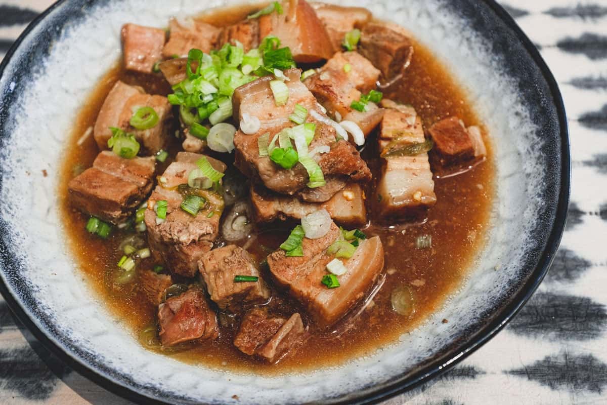 A bowl of Chinese braised pork belly