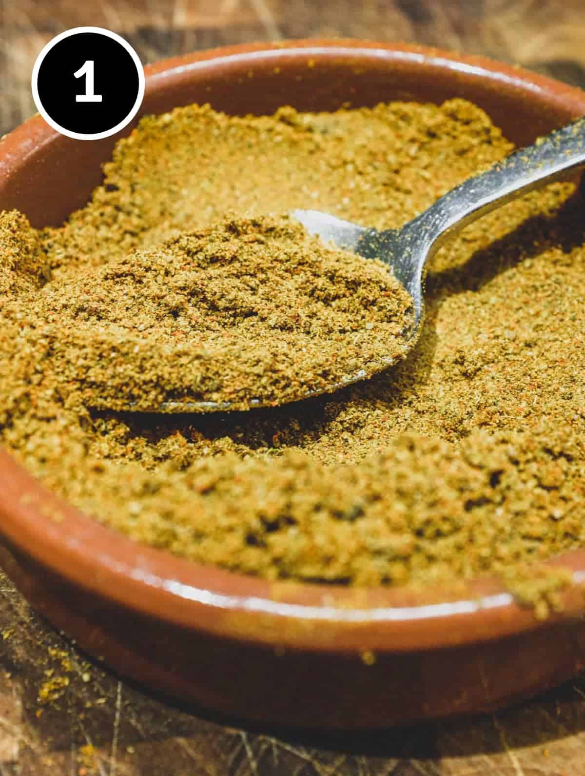 A curry powder made from whole spices for Achari Chicken Curry