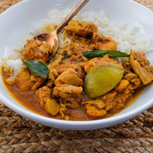 A bowl of Chicken Pathia Curry | cookeatworld.com