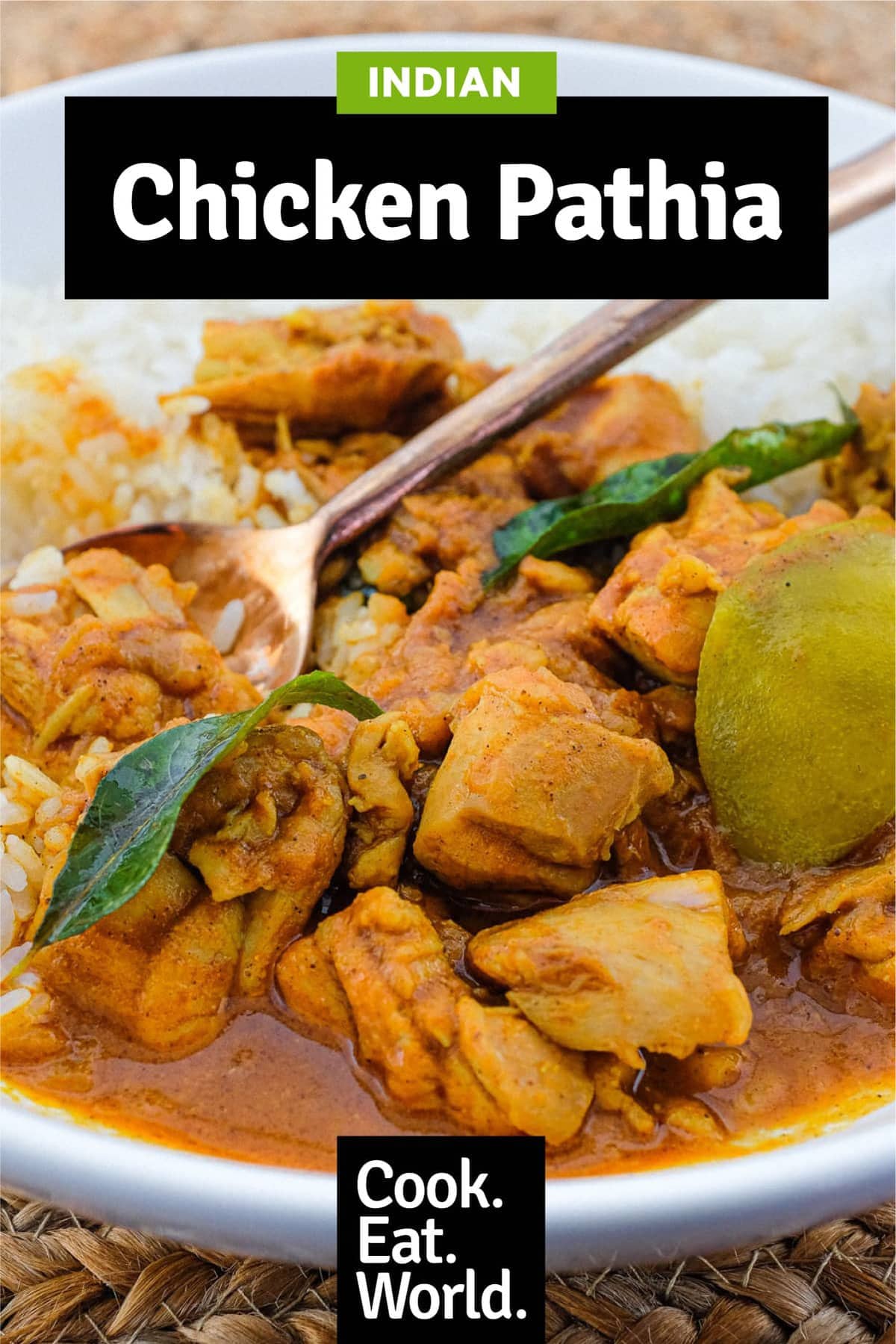 A bowl of Chicken Pathia Curry from cookeatworld.com