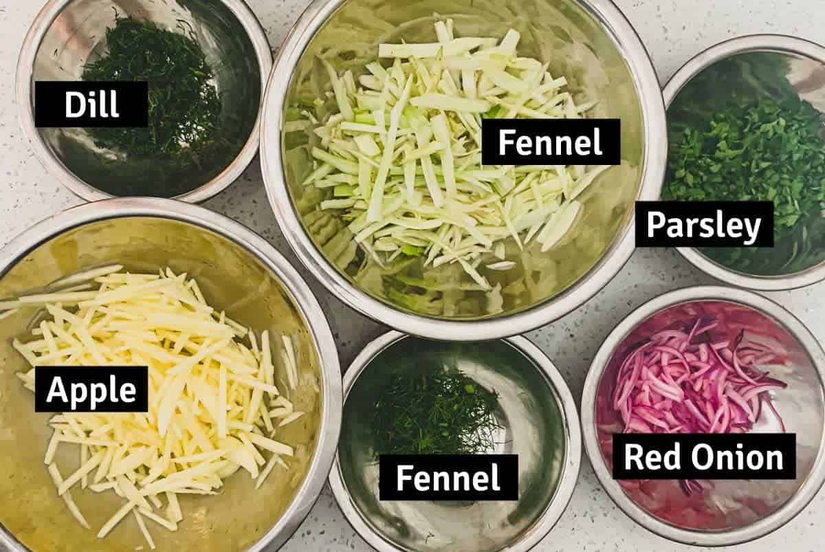 Ingredients for a Fennel & Apple Salad