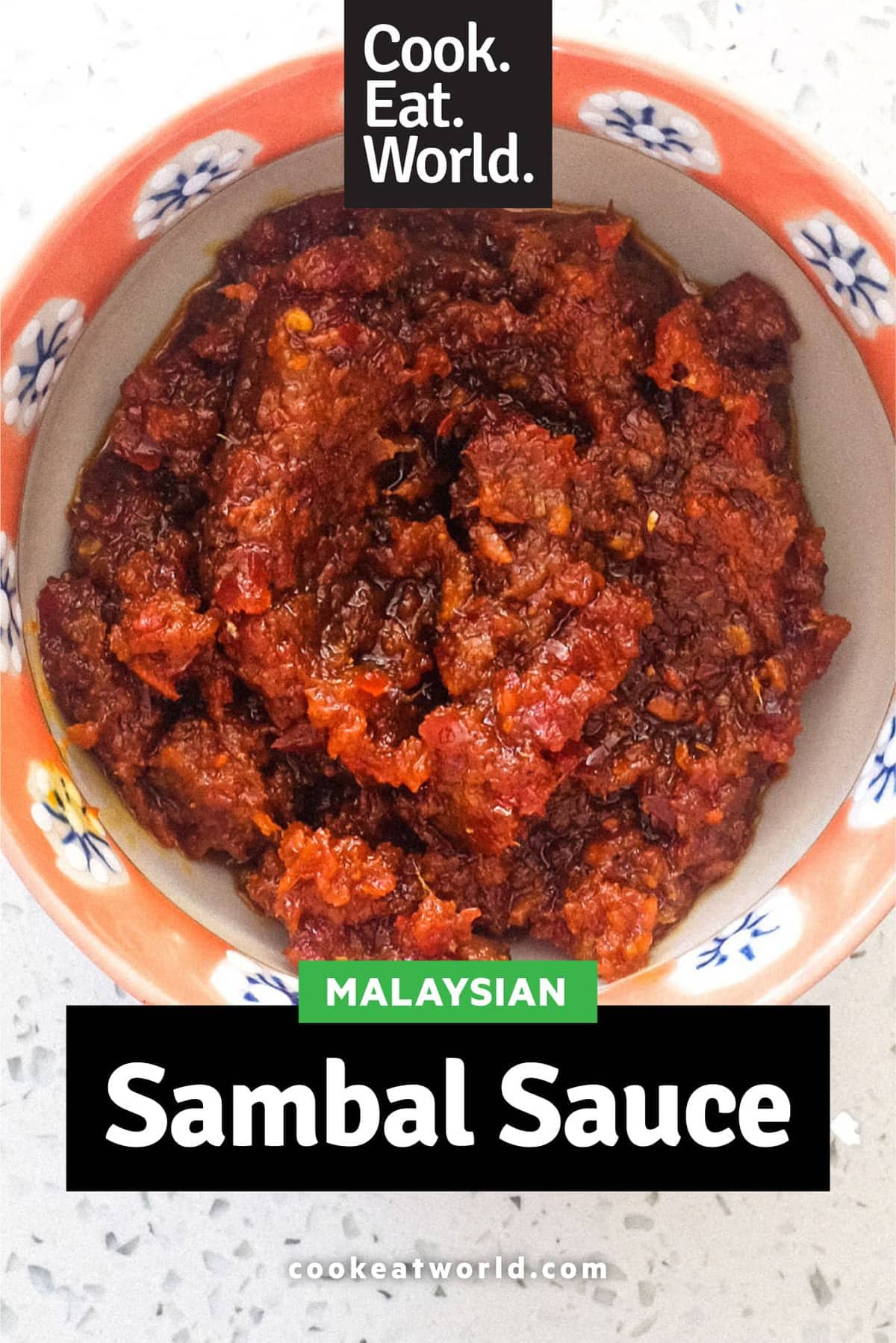 A small bowl of Malaysian chilli Sambal Sauce