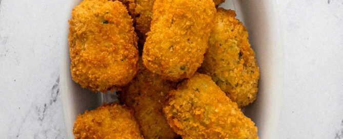A bowl of Crab Croquettes