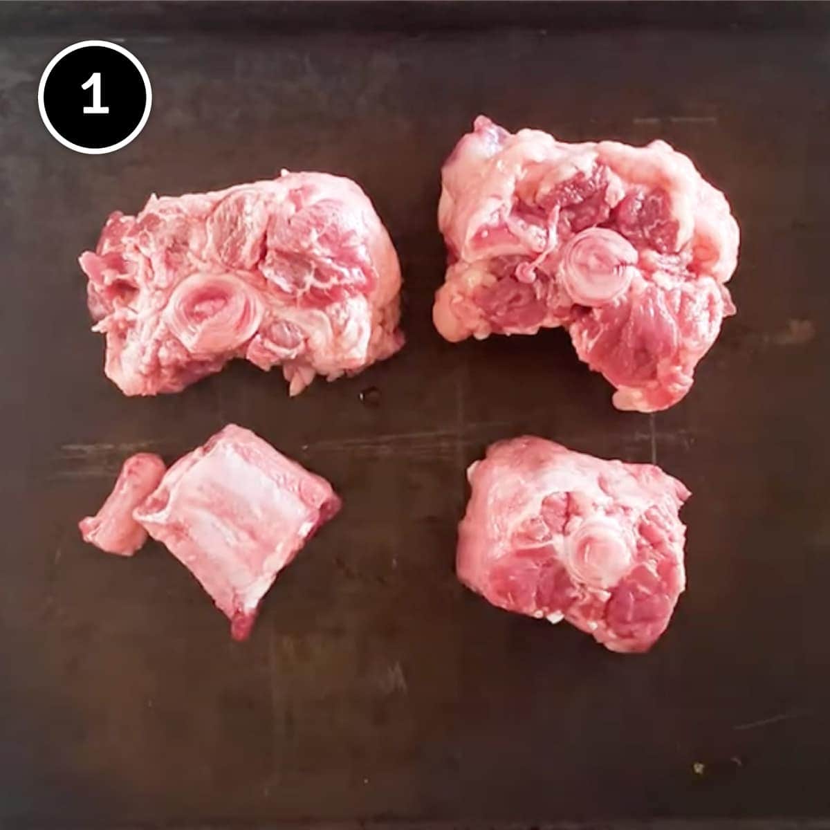 Raw oxtails for Chinese Oxtail Soup
