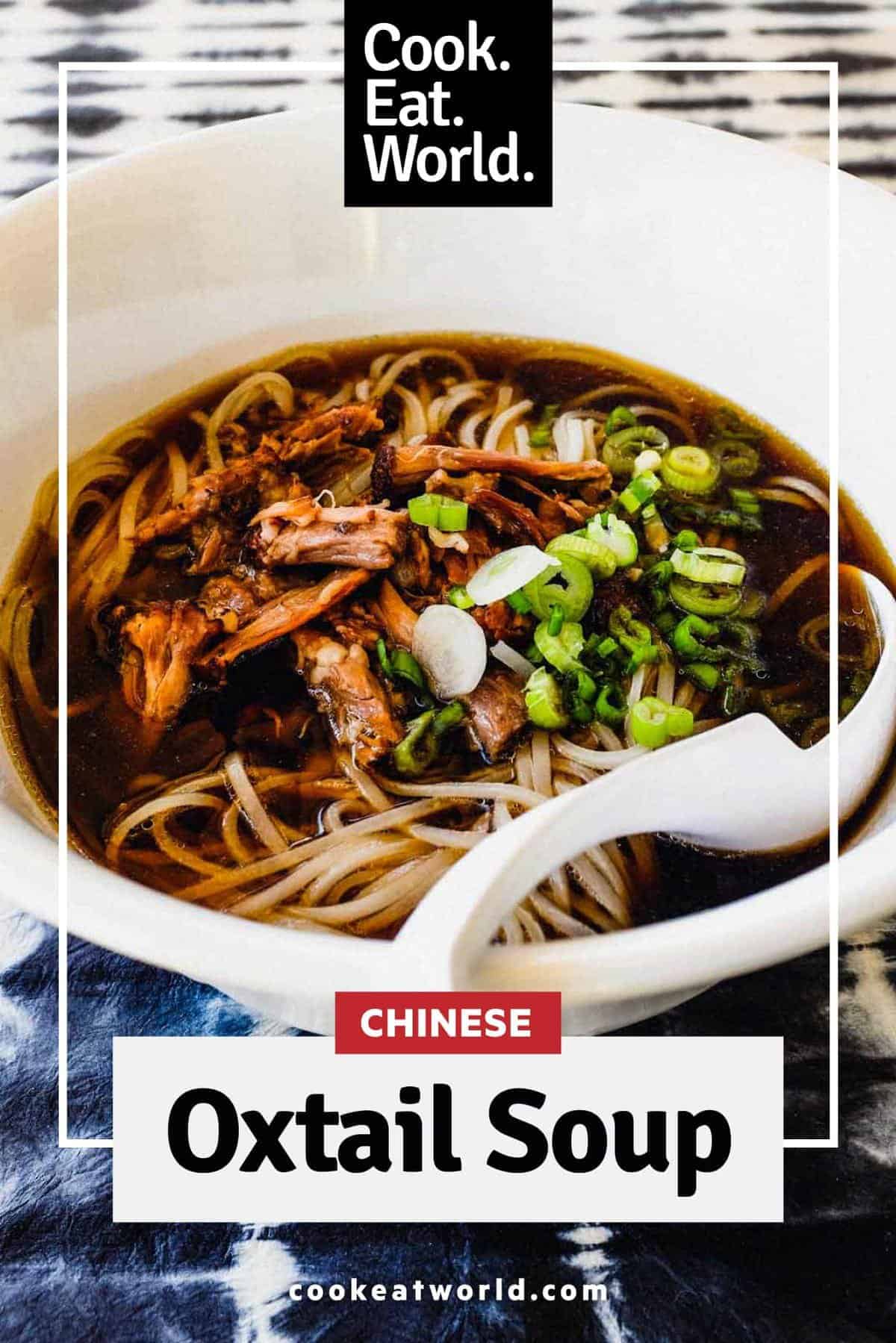 Chinese soup with noodles and slowly cooked beef oxtails.