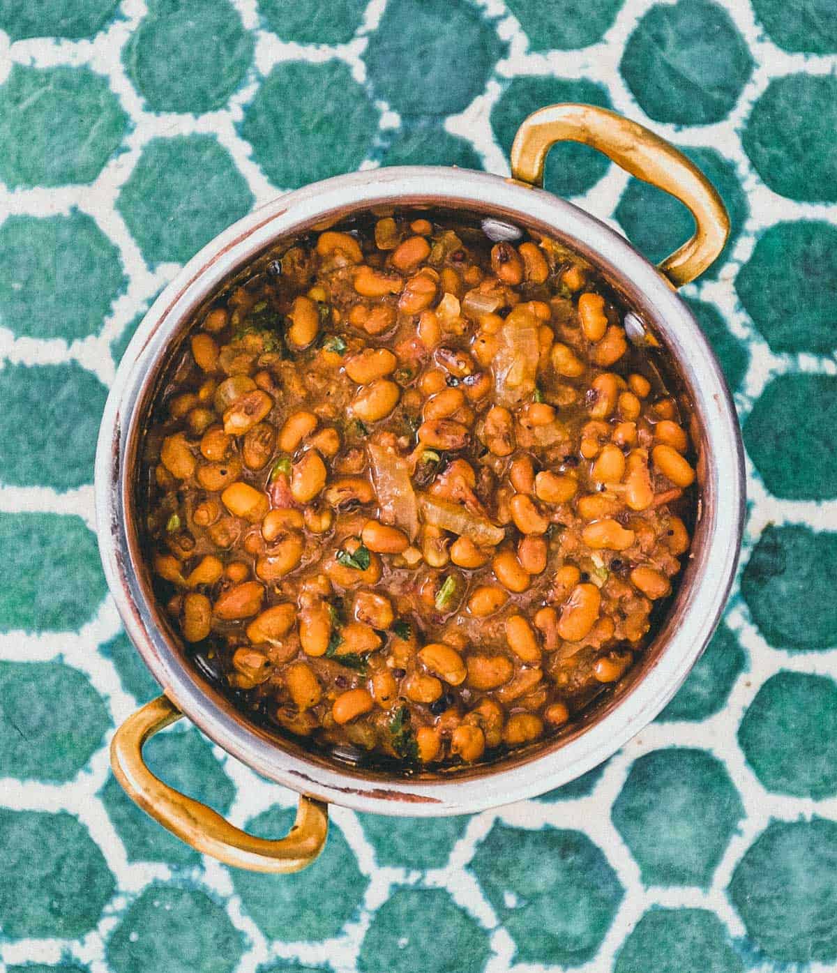 Red Moong Dal CurryRed Moong Dal Curry in a copper pan