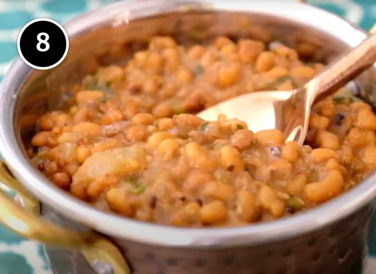 Red Moong Dal CurryRed Moong Dal Curry in a copper pan