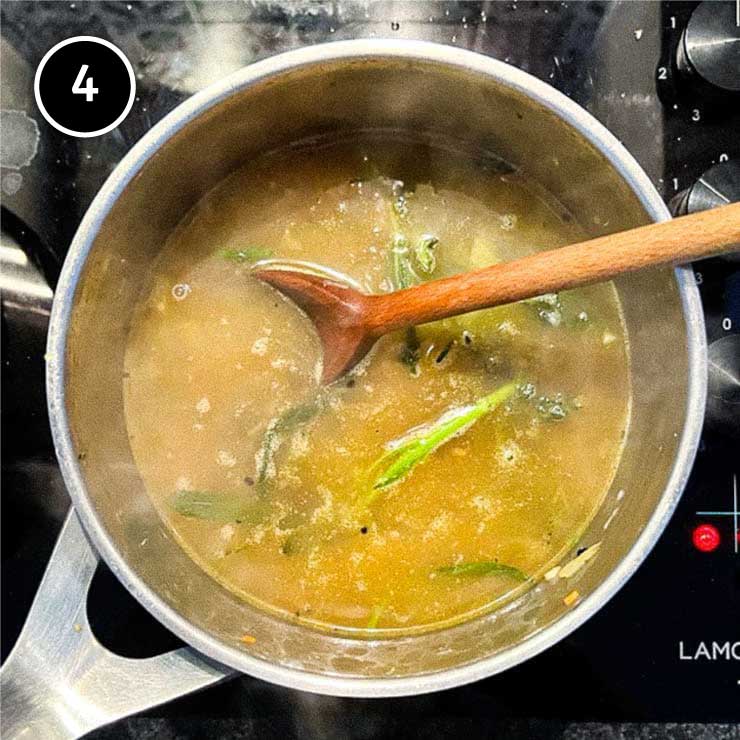Adding water to cook the lentils for Salt Pork with Puy Lentils (Petit Sale aux Lentilles)