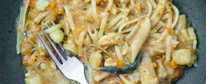 A bowl of Pasta with Potatoes (Pasta e Patate)