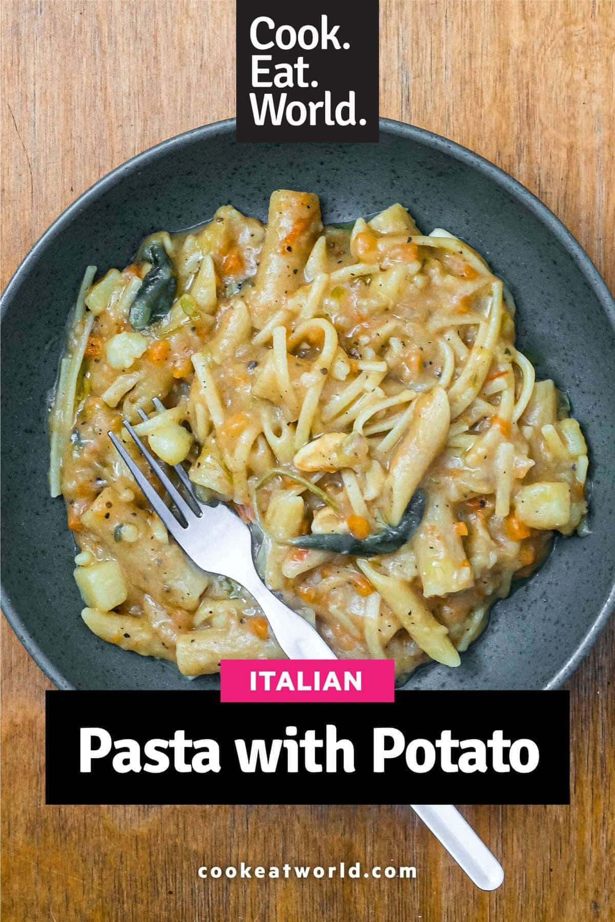 A bowl of Pasta with Potatoes (Pasta e Patate)