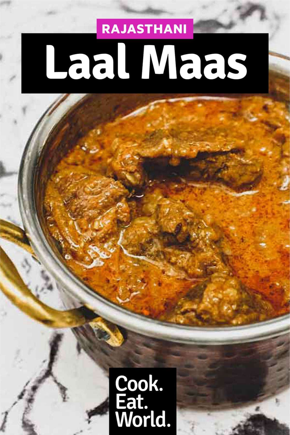 Lamb cooked with red chilli and onion to create a rich, creamy sauce for Rajasthani Laal Maas