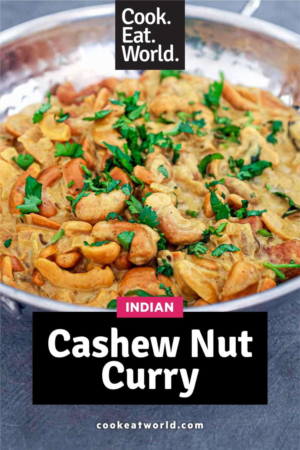 Cashew Nut Curry in a silver bowl