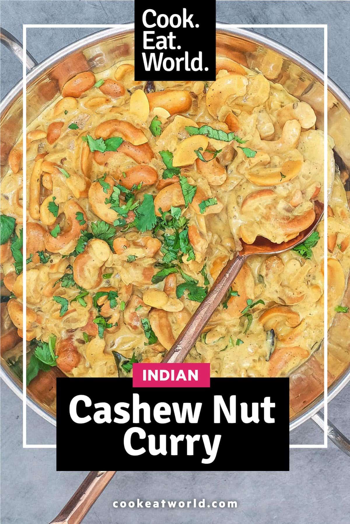 Cashew Nut Curry in a silver bowl