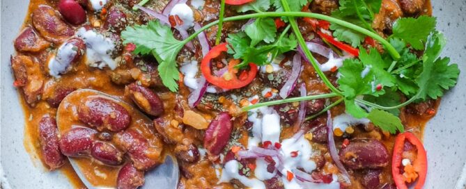 A bowl of Rajma Chawal (Kidney Bean Curry)