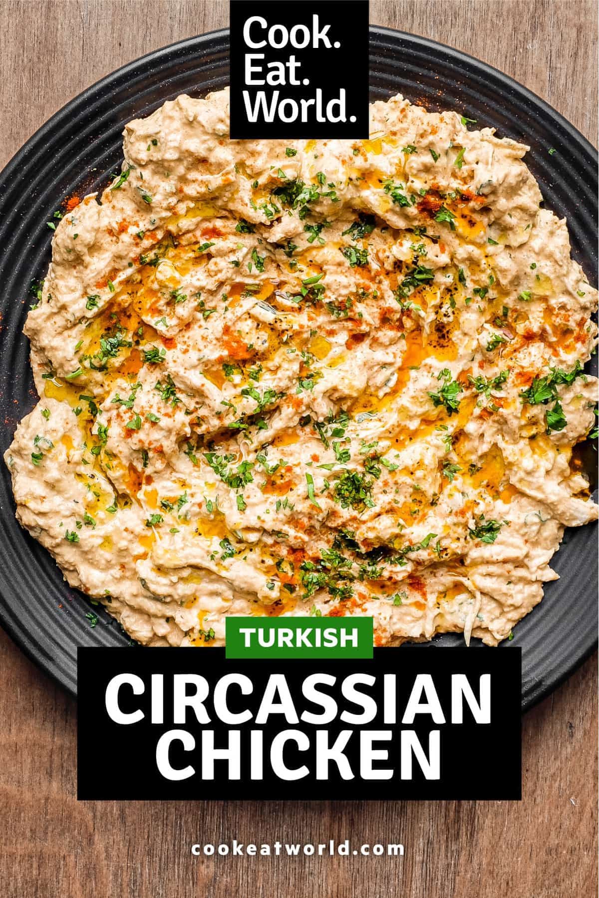 A plate of Turkish Circassian Chicken