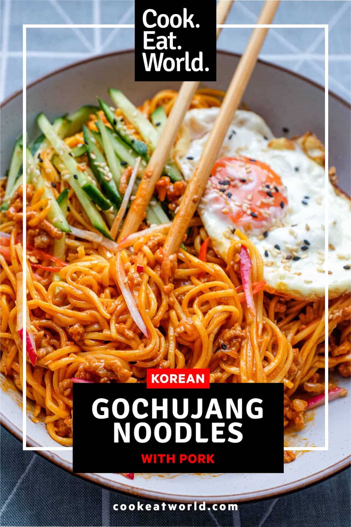 Korean Gochujang Noodles with Pork - Cook Eat World