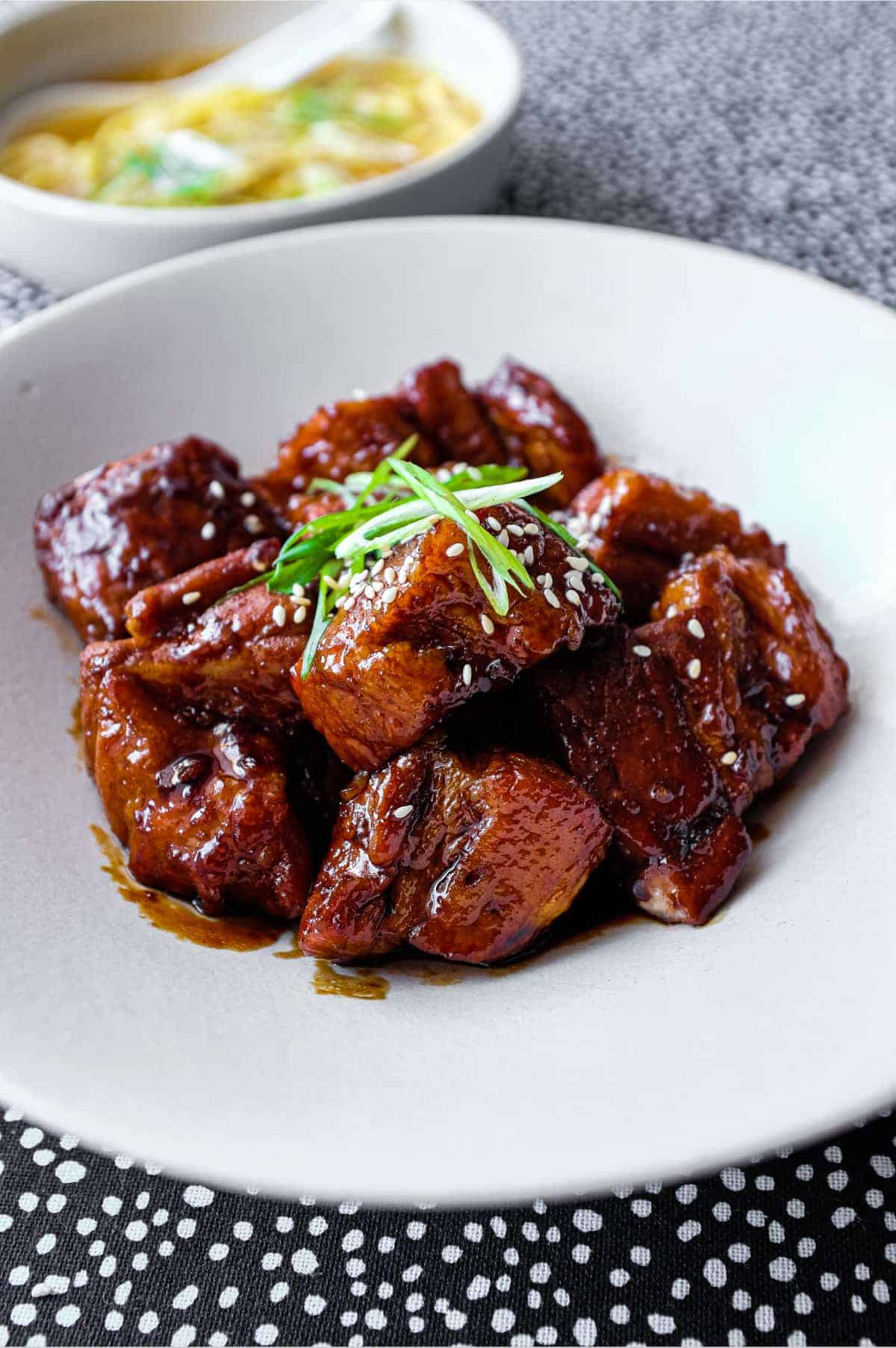 A bowl of Buta Kakuni (Japanese braised pork) 