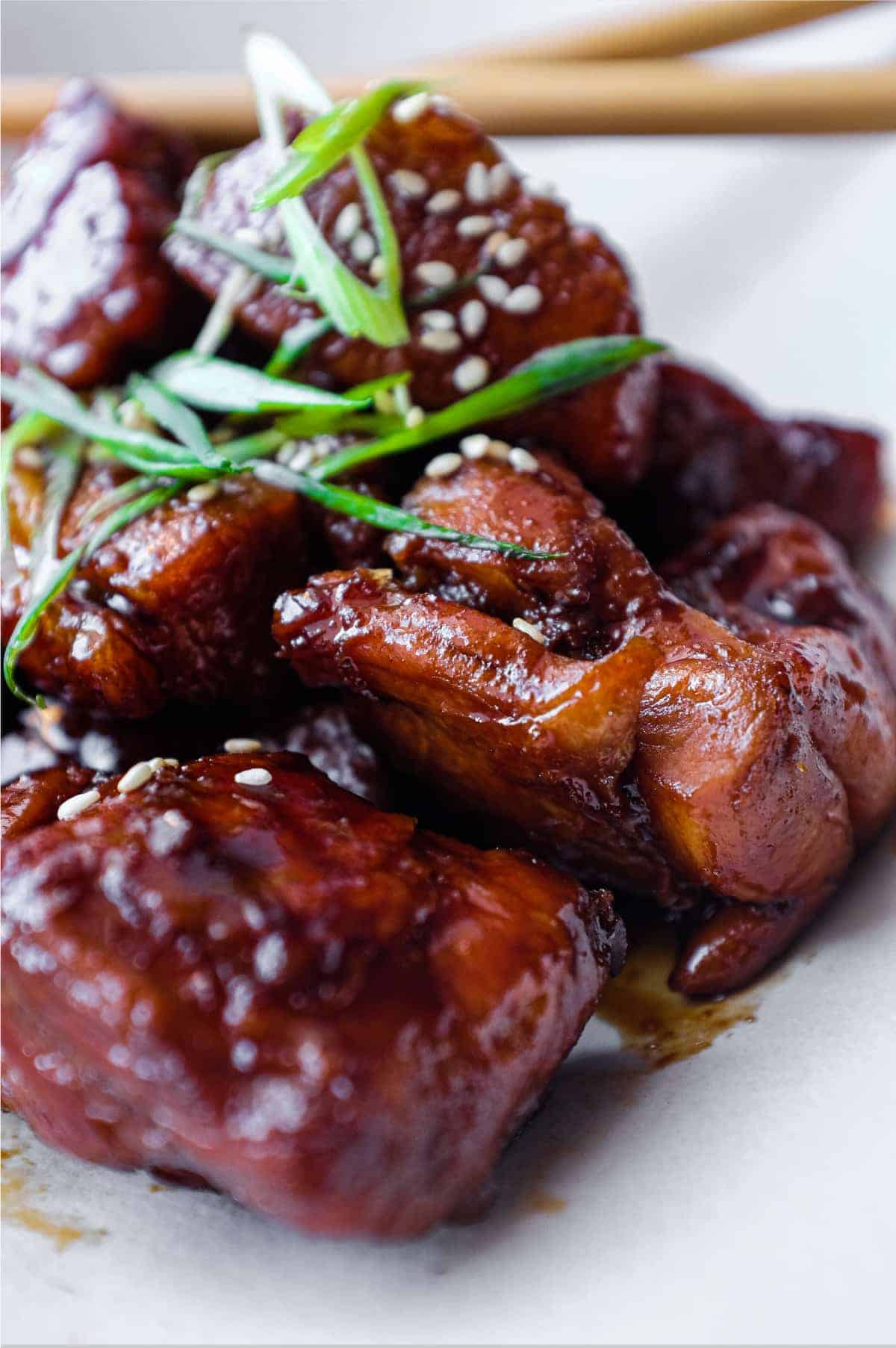 A bowl of Buta Kakuni (Japanese braised pork) 