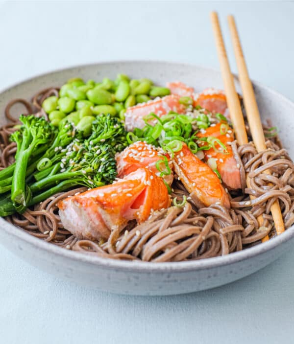 Salmon Soba Noodles with Miso Dressing Cook Eat World