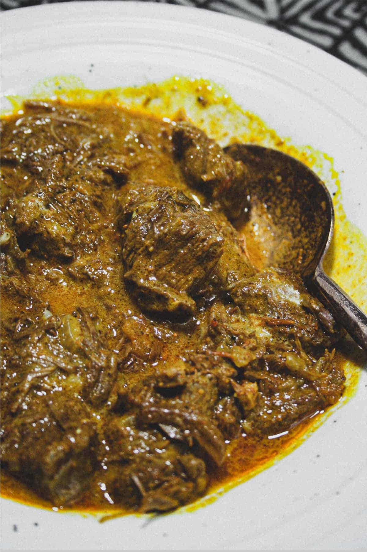 A bowl of Malaysian Beef Curry