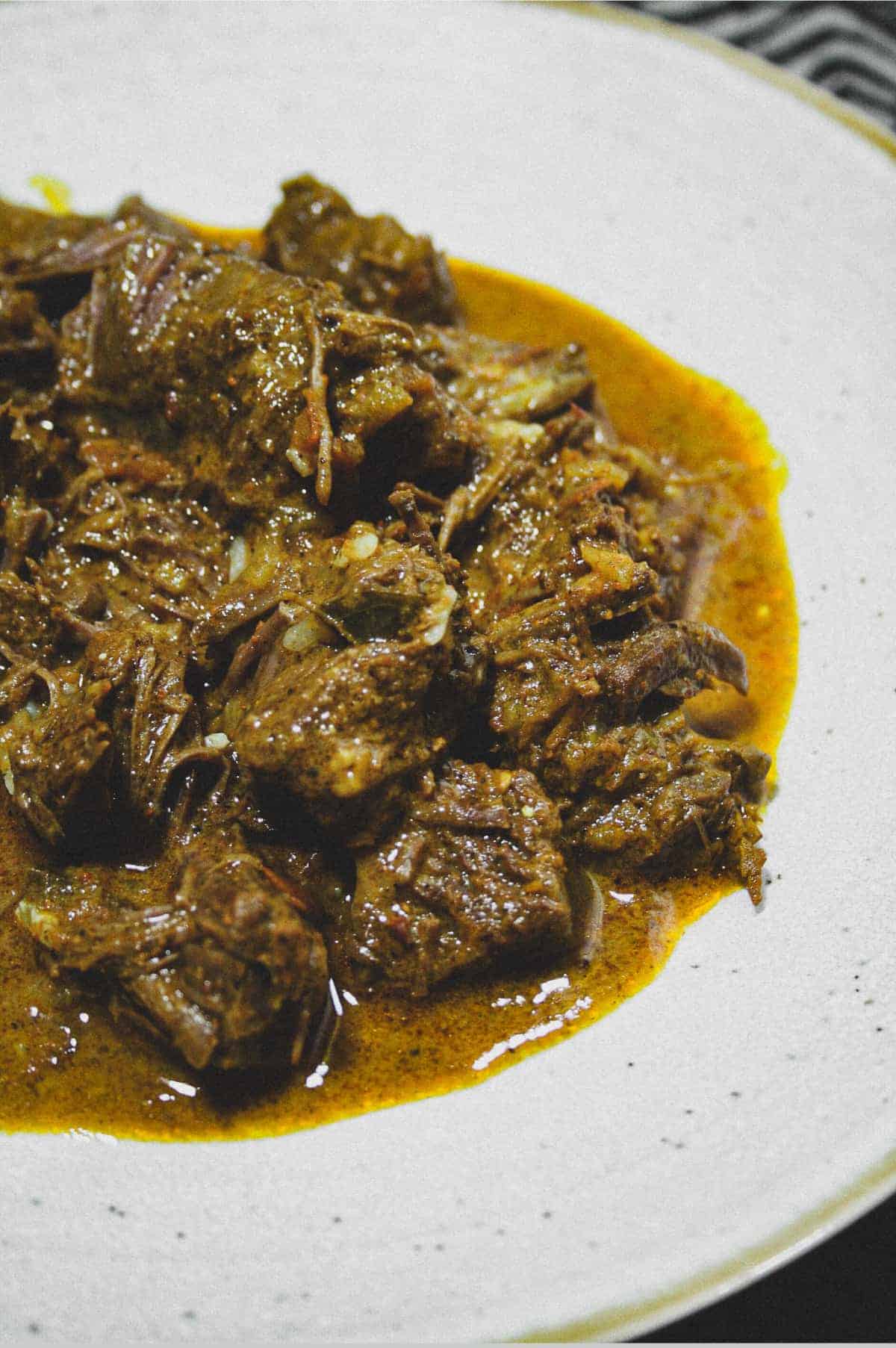 A bowl of Malaysian Beef Curry