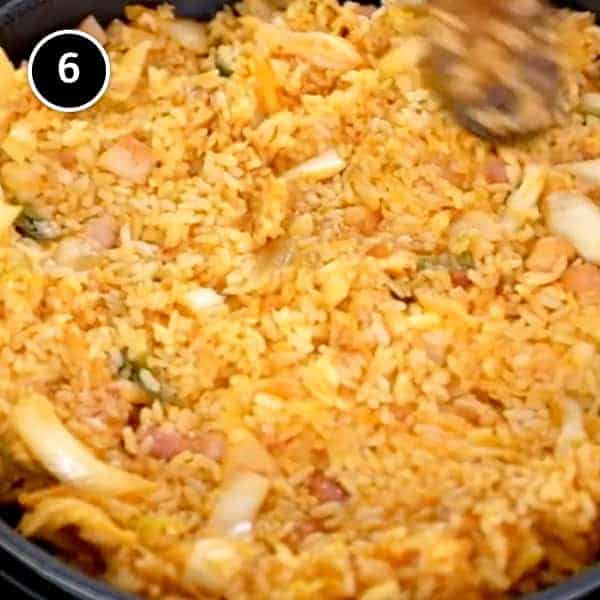 Kimchi Fried Rice | cookeatworld.com Kimchi fried rice in a pan