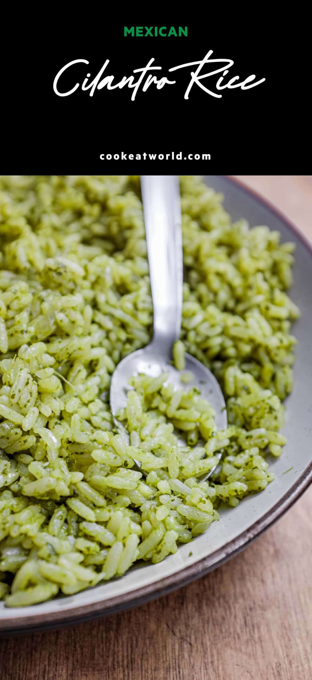 Mexican Cilantro Rice (Green Rice) - Cook Eat World
