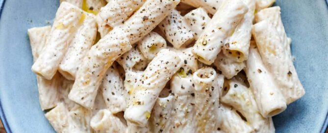 A bowl of Ligurian Tubular Pasta with Walnut Sauce