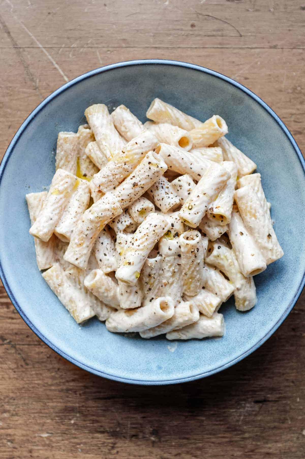 A bowl of Ligurian Tubular Pasta with Walnut Sauce