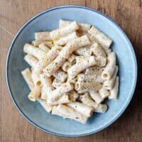 A bowl of Ligurian Tubular Pasta with Walnut Sauce