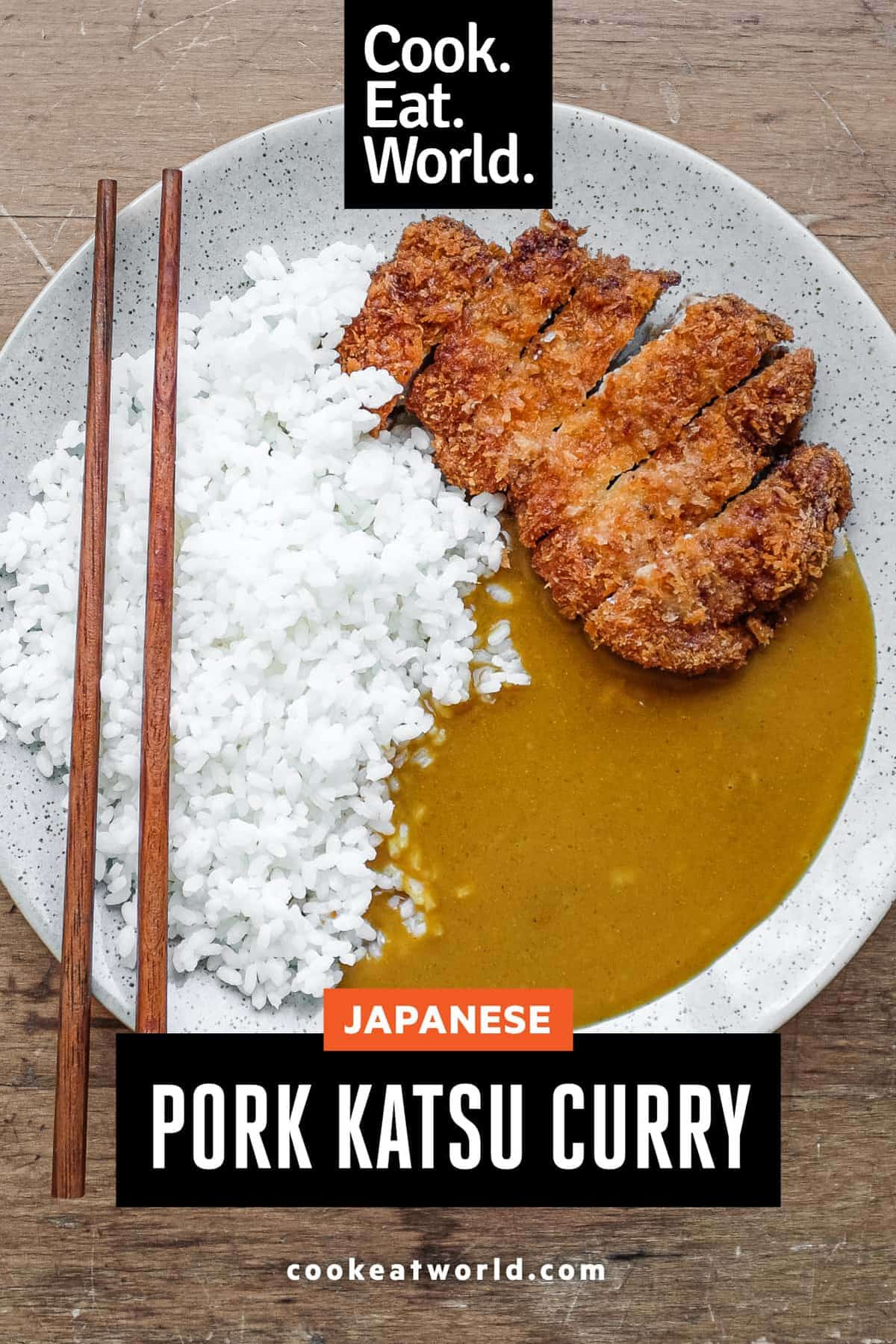 A plate of Japanese pork katsu curry with rice.