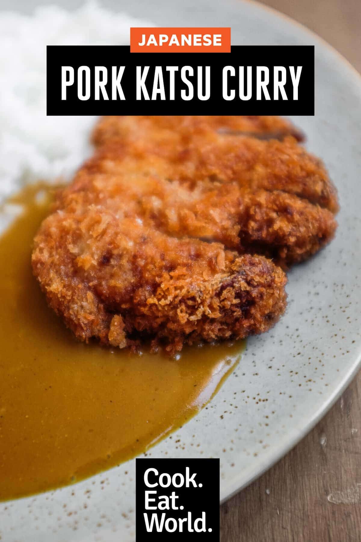 A plate of Japanese pork katsu curry with rice.