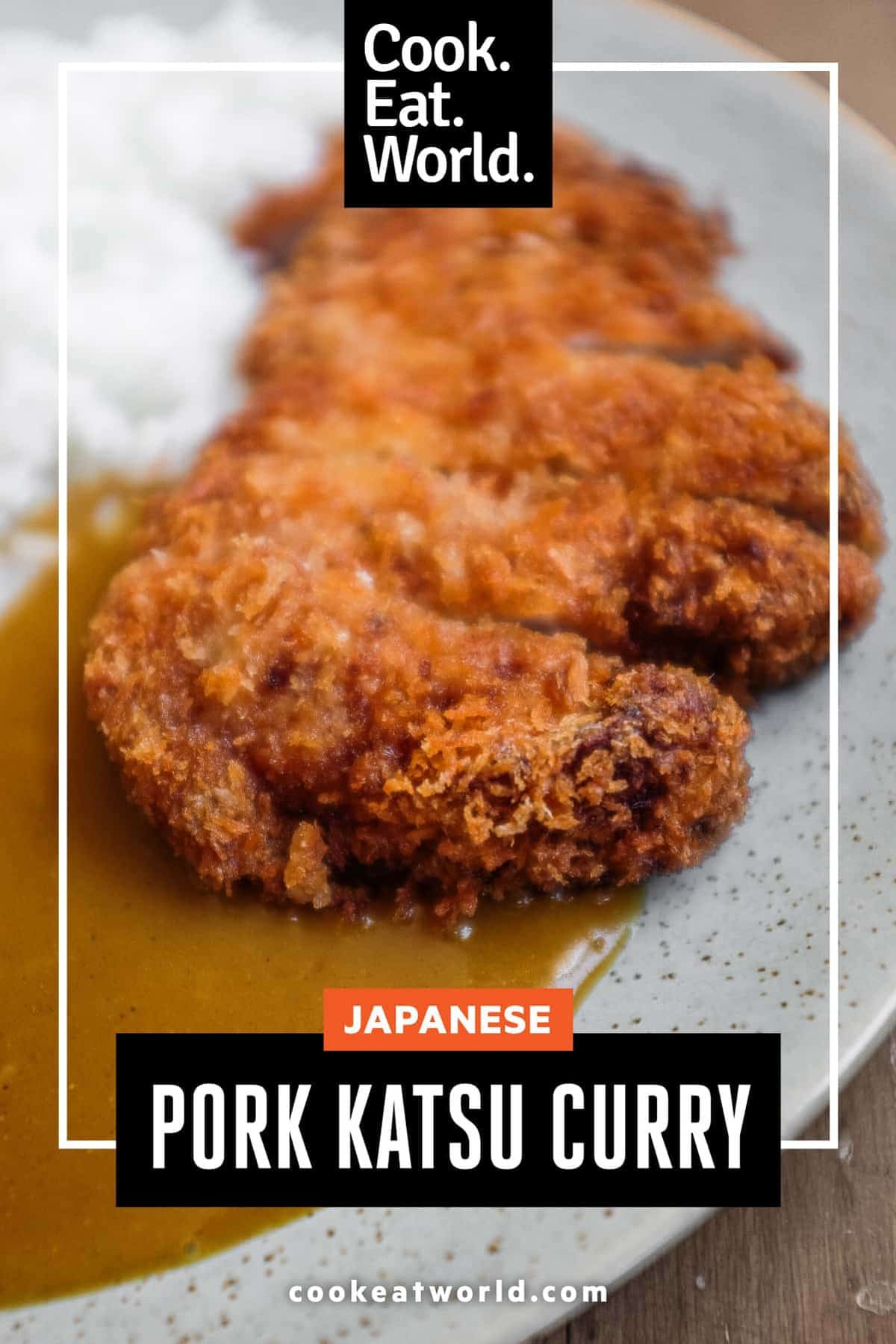 A plate of Japanese pork katsu curry with rice.