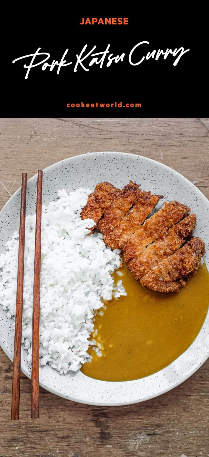 A plate of Japanese pork katsu curry with rice.