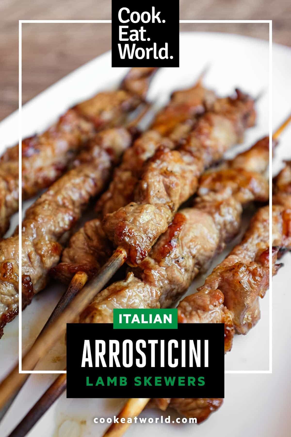 Small batch of arrosticini skewers with smoky char and rendered fat