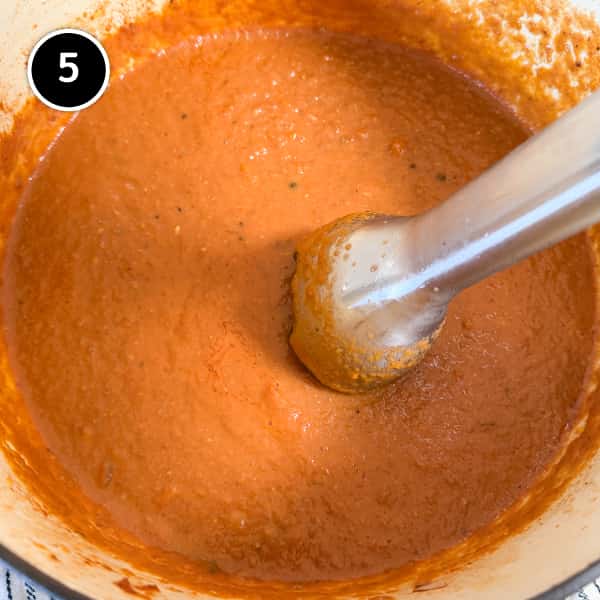Duck Ragù with Pappardelle | cookeatworld.com The duck ragù sauce is blended in the pot with an immersion blender until smooth