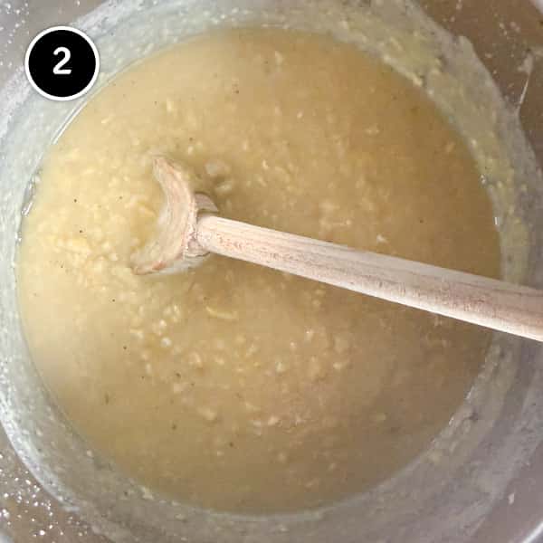 Fave e Cicoria (Puglian Fava Bean Purée with Chicory) | cookeatworld.com Fava beans that have broken down over 1 hour simmering in a large pot.