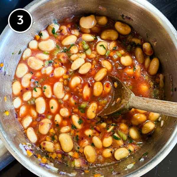 Gigantes Plaki (Quick & Easy Greek Beans in Tomato Sauce) | cookeatworld.com The greek gigantes plaki is simmered in a large pan , just before being transferred to a dish for baking.