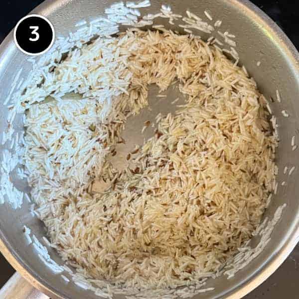 Jeera Rice (Cumin Rice) | cookeatworld.com Indian Jeera Rice in a pan