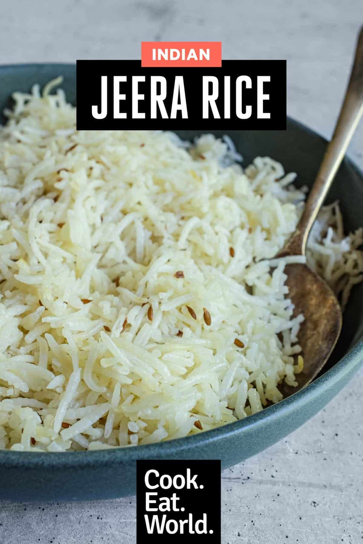 Jeera rice served in a bowl with visible cumin seeds and light, airy texture