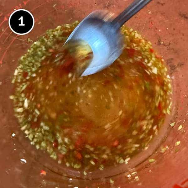 Thai Crispy Fried Egg Salad (Yam Kai Dao) | cookeatworld.com Mixing the Thai dressing for Thai Crispy Fried Egg Salad