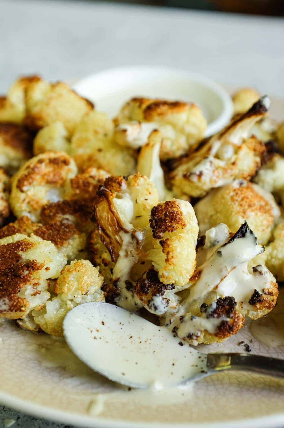 Middle Eastern cauliflower dish with tahini and lemon dressing