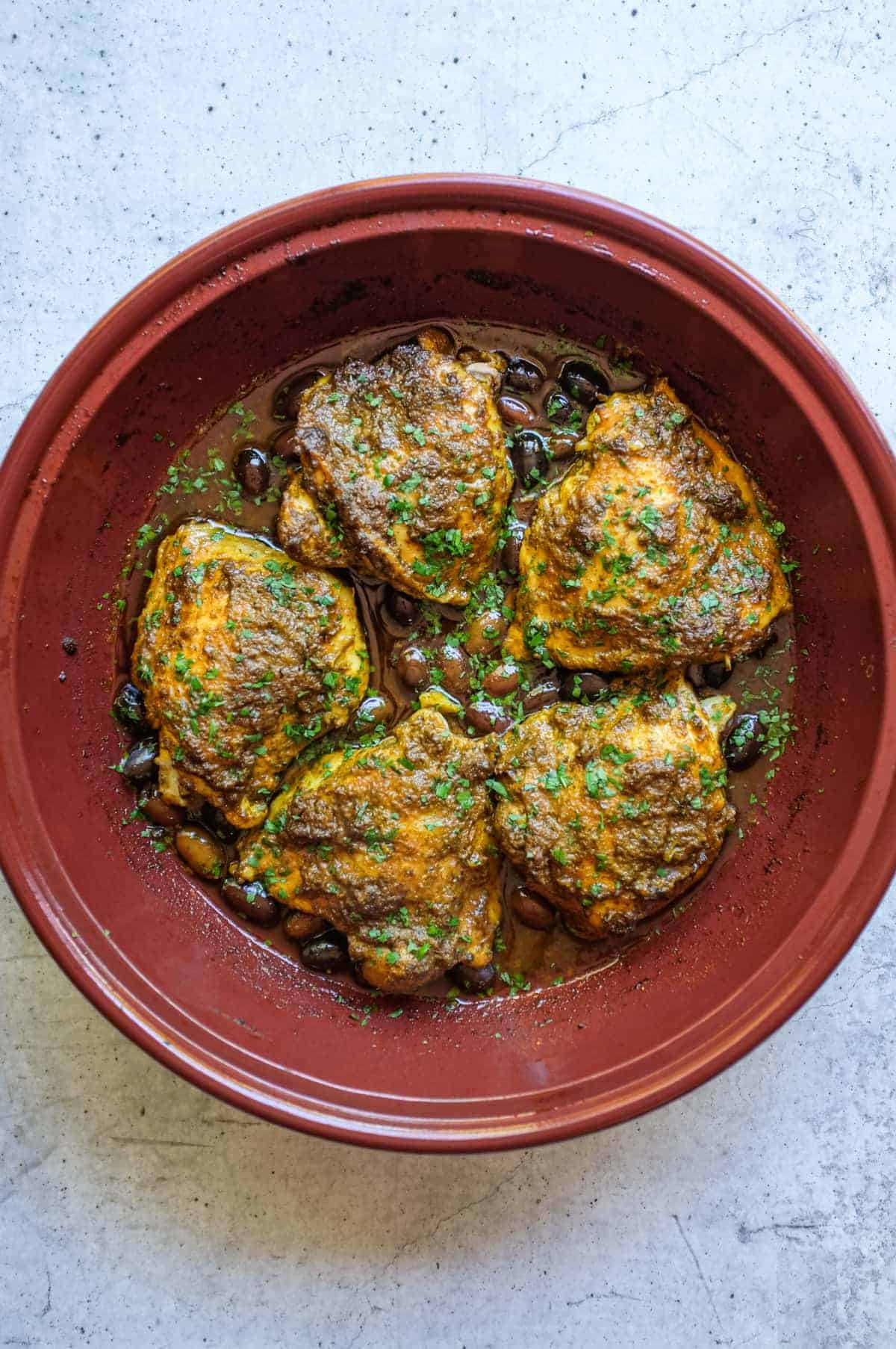 chermoula chicken with cilantro parsley and garlic sauce