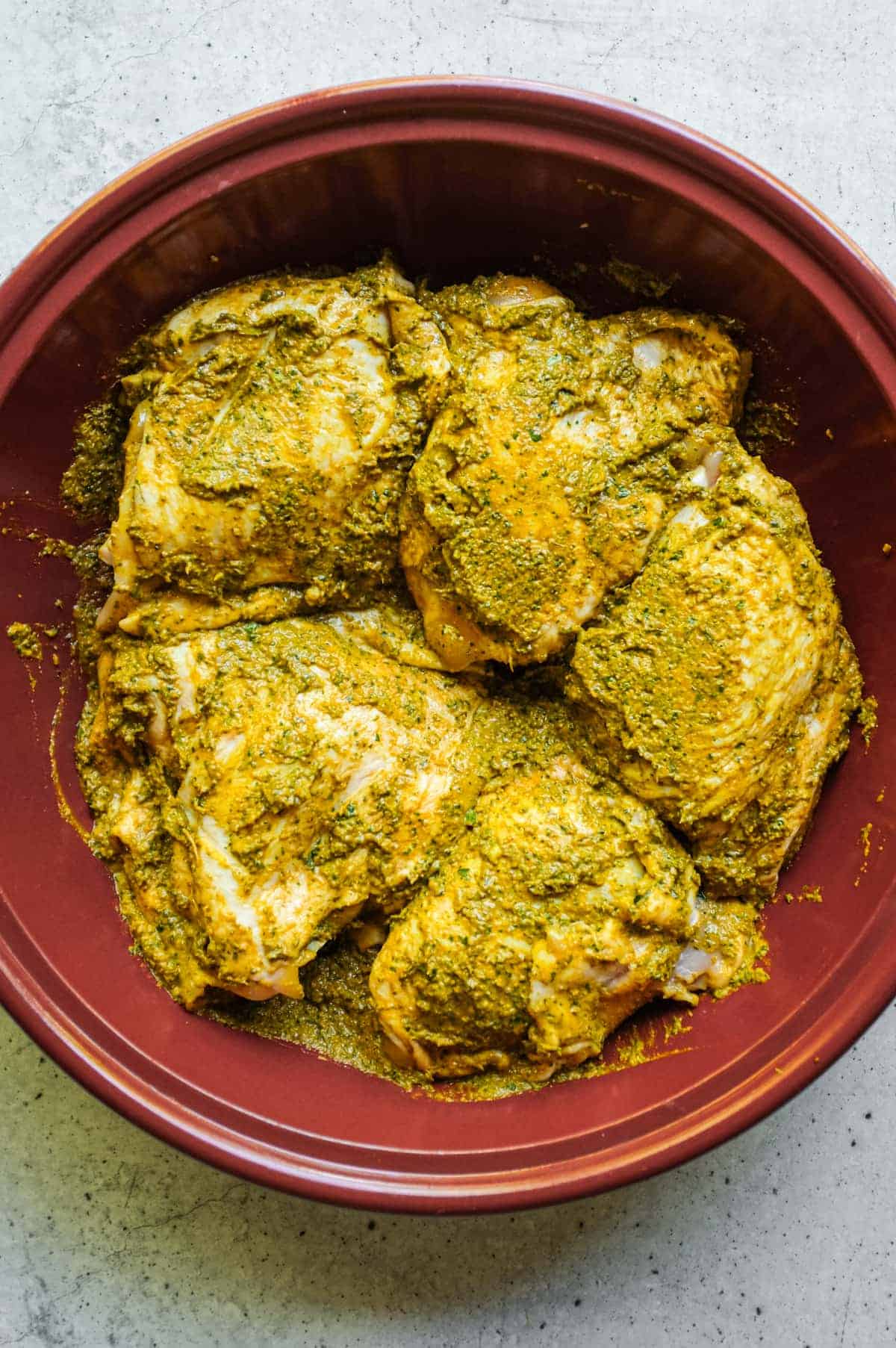braised chicken with herbs spices and olives